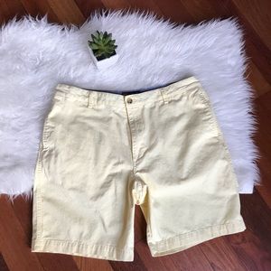 Chaps  Size 38 Pale Lemon Flat Front Shorts